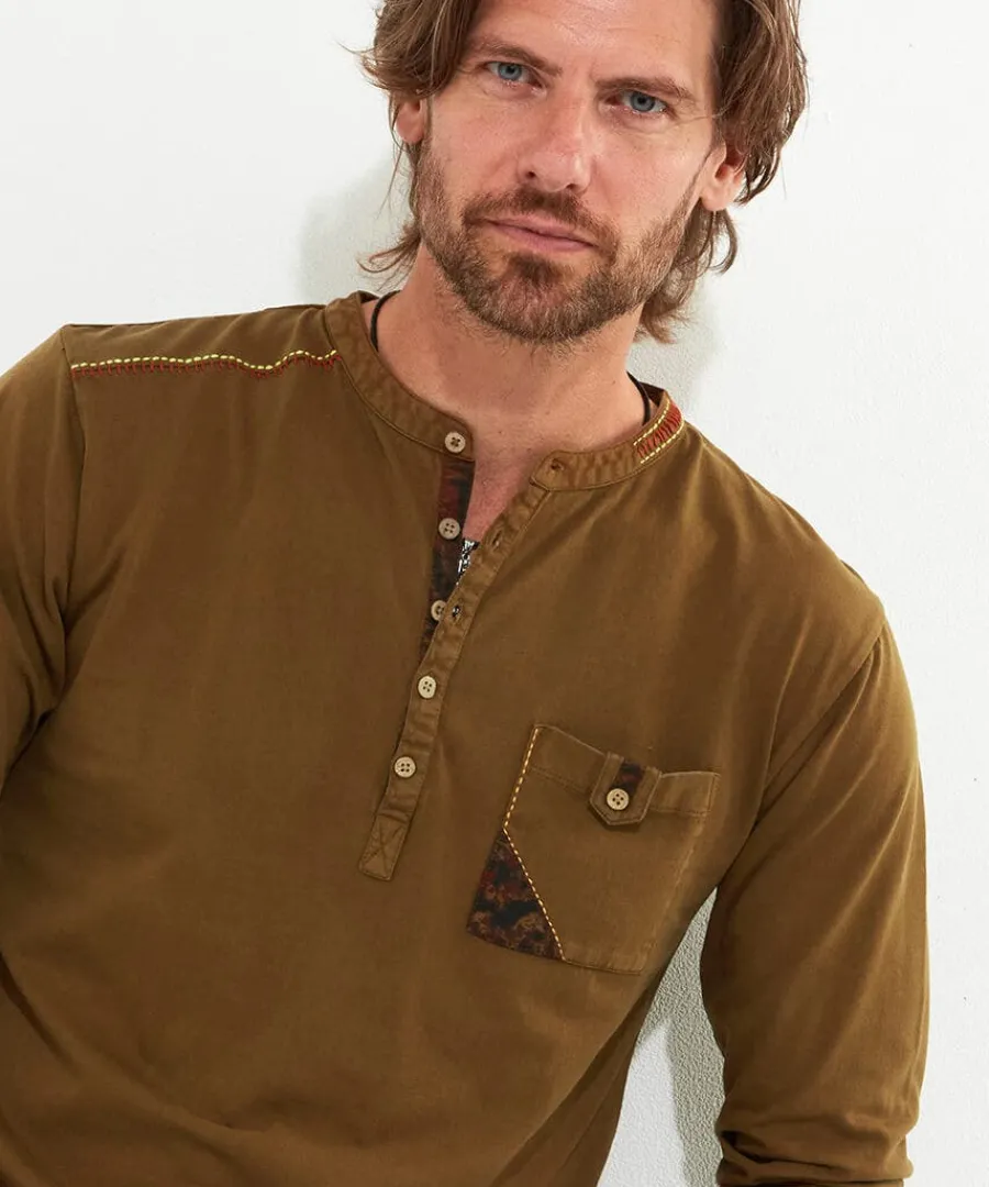 touch_of_personality_henl_3.webp Hot Joe Browns Touch Of Personality Henley Brown