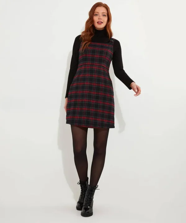 Clearance Joe Browns Trudy Check Pinafore Red