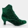 Fashion Joe Browns True Elegance Embossed Velvet Boots Dark Green