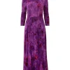 Clearance Joe Browns Truly Remarkable Flocked Jersey Dress Purple