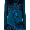 New Joe Browns Valerie Velour Cutabout Top Teal