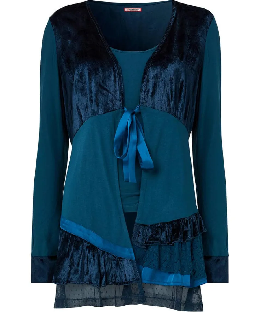 valerie_velour_cutabout_t_0.webp New Joe Browns Valerie Velour Cutabout Top Teal