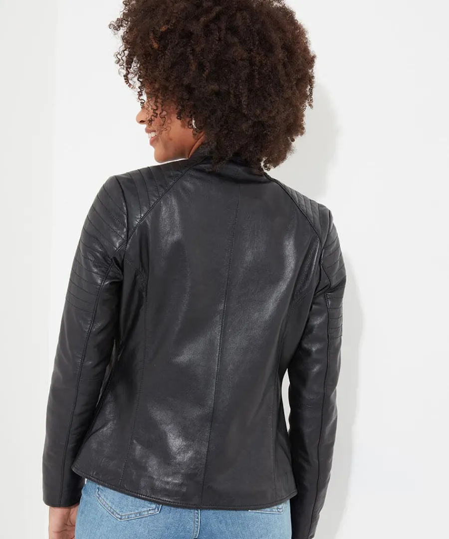 victoria_zip_up_leather_b_6.webp Flash Sale Joe Browns Victoria Zip Up Leather Biker Jacket Black