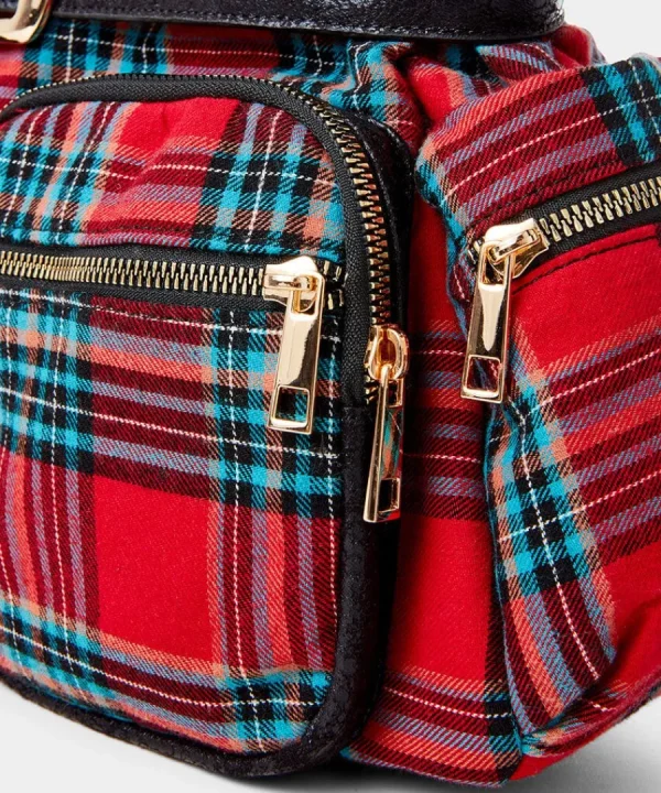 Hot Joe Browns Vintage Alley Check Bag Red Multi