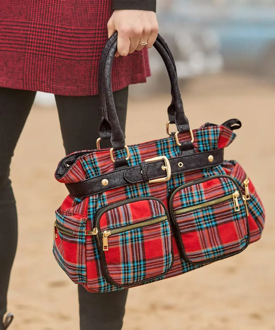 vintage_alley_check_bag_5.webp Hot Joe Browns Vintage Alley Check Bag Red Multi