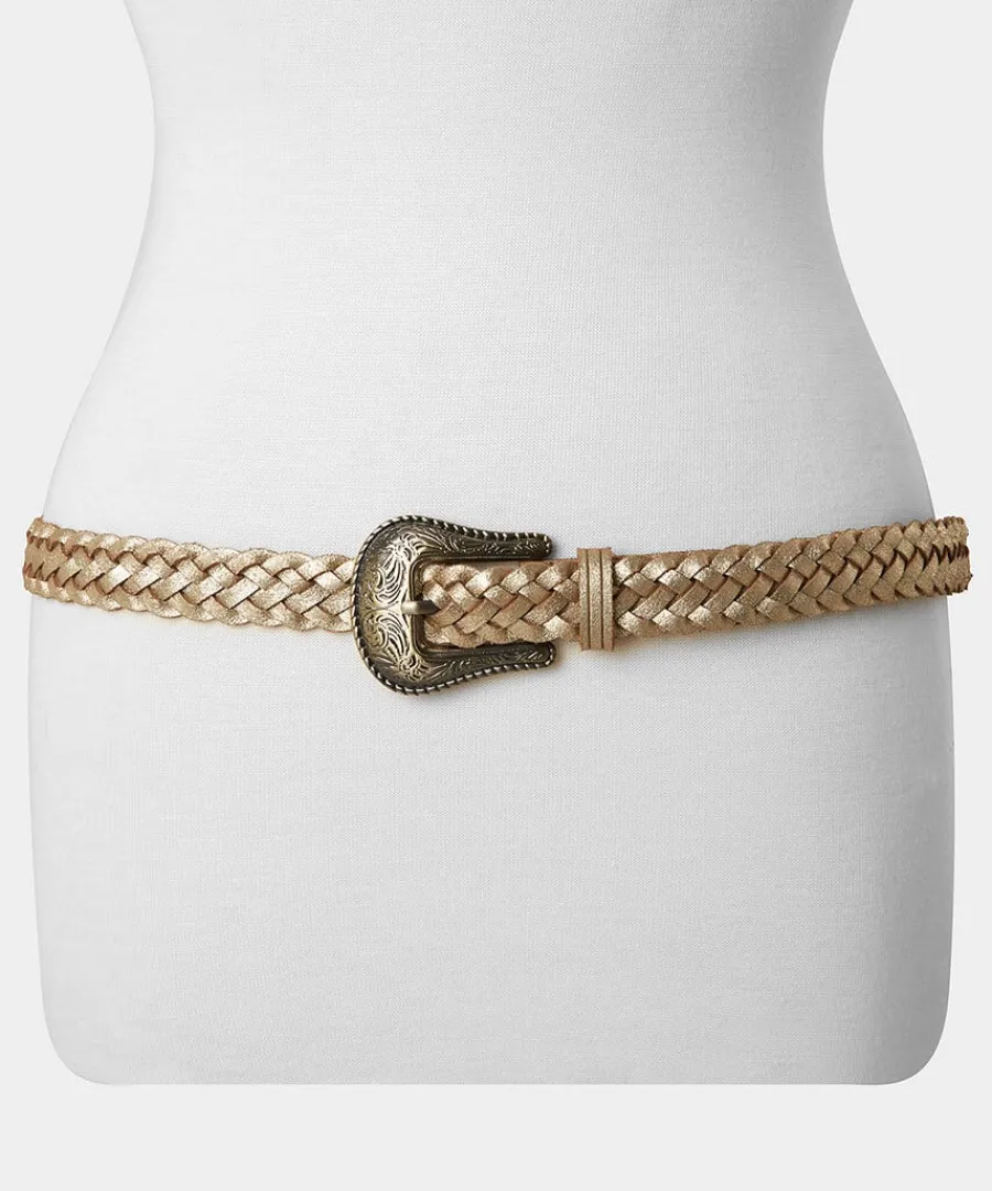 western_shimmer_suede_bel_0.webp Online Joe Browns Western Shimmer Suede Belt Gold