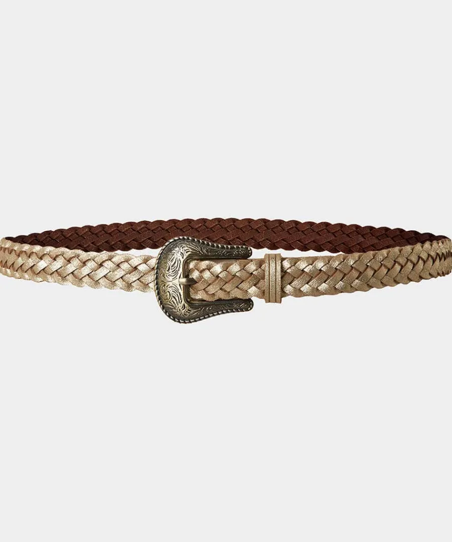 western_shimmer_suede_bel_1.webp Online Joe Browns Western Shimmer Suede Belt Gold