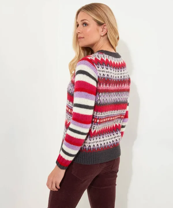 Hot Joe Browns Winter Brights Fairisle Jumper Pink