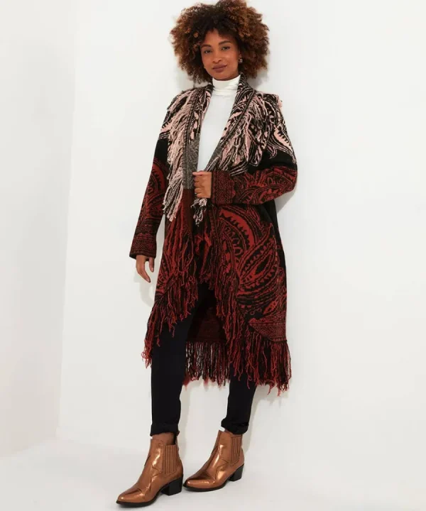 Cheap Joe Browns Winter Nights Fringed Cardigan Black