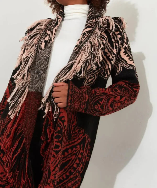Cheap Joe Browns Winter Nights Fringed Cardigan Black