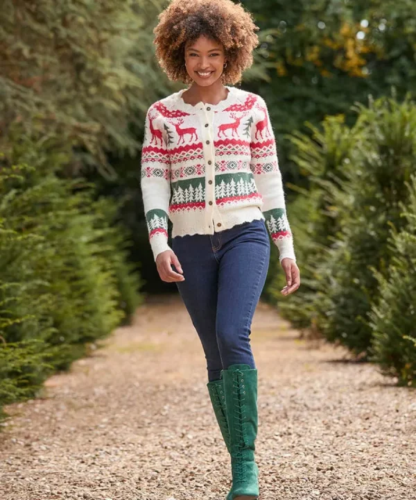Sale Joe Browns Winter Scenes Cardigan Cream