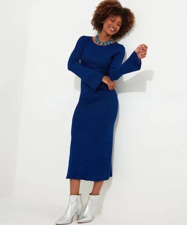 Online Joe Browns Winter Sparkle Rib Knit Dress Blue