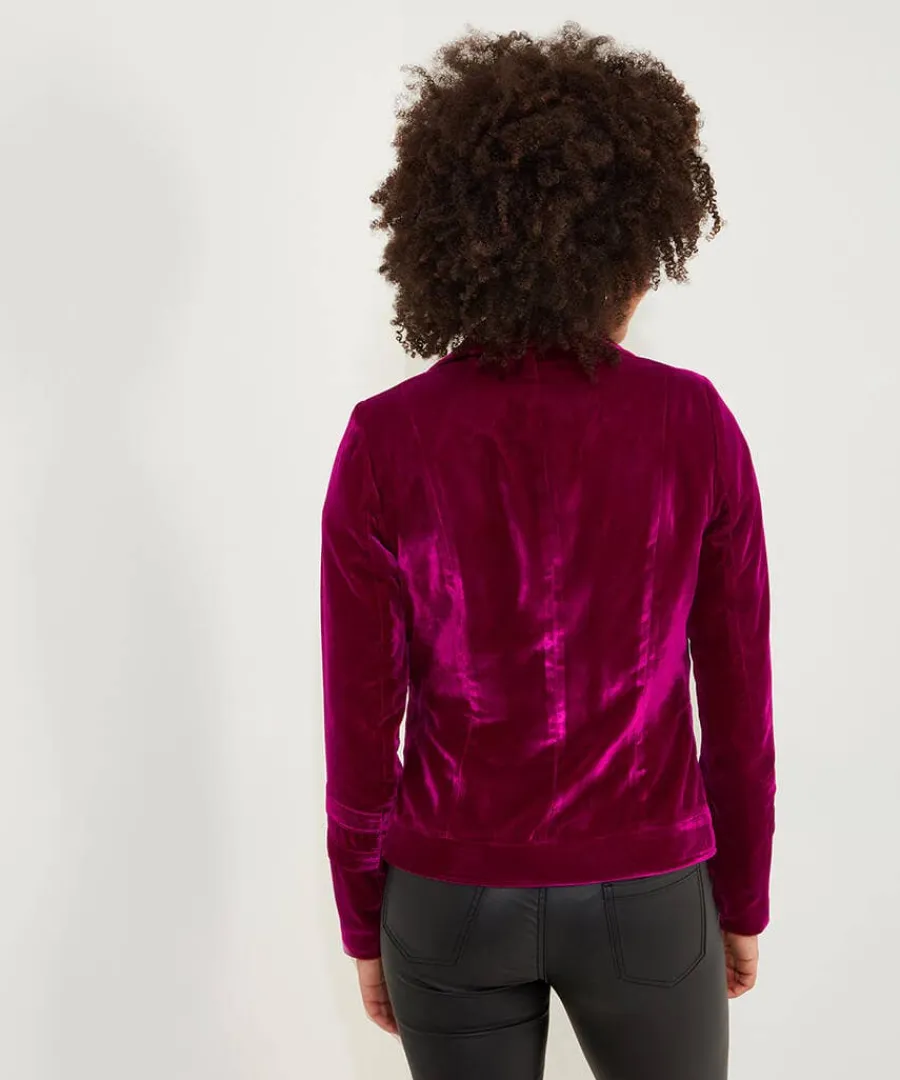 wonderfully_velour_jacket_2.webp Hot Joe Browns Wonderfully Velour Jacket Magenta