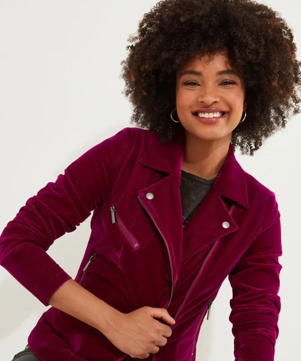 Hot Joe Browns Wonderfully Velour Jacket Magenta