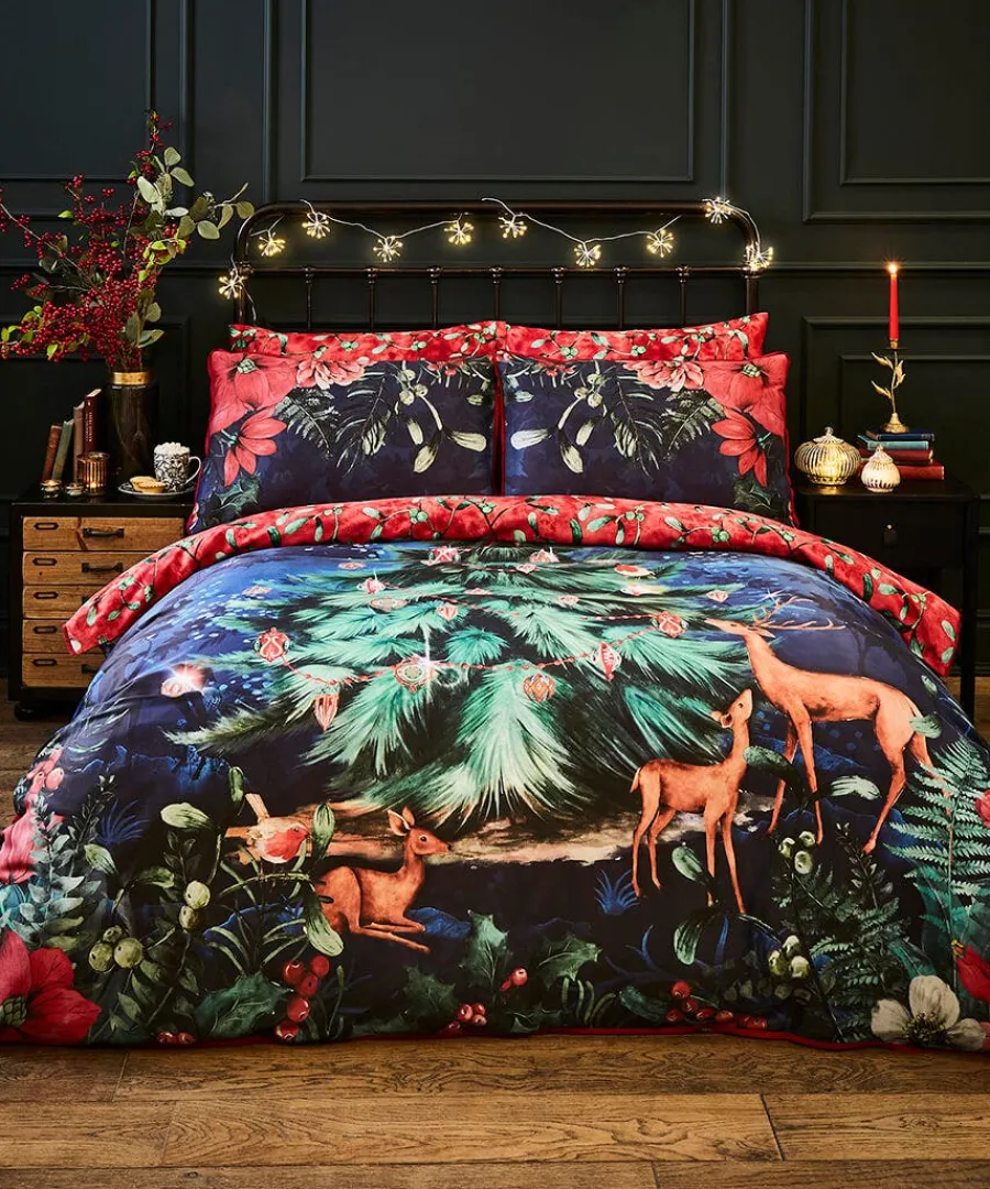 wondrous_woodland_festive_3.webp Store Joe Browns Wondrous Woodland Festive Reversible Duvet Set Blue