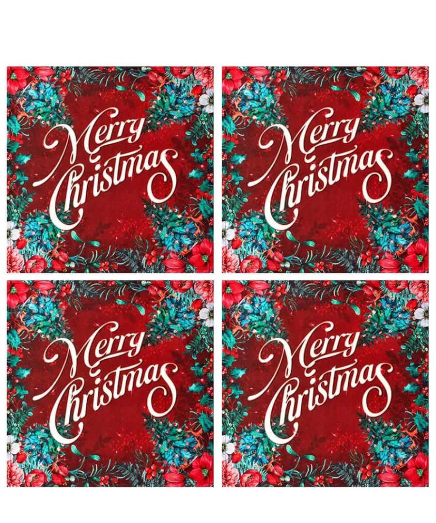 wondrous_woodland_pack_of_0-1.webp Shop Joe Browns Wondrous Woodland Pack Of 4 Christmas Cotton Napkins Red