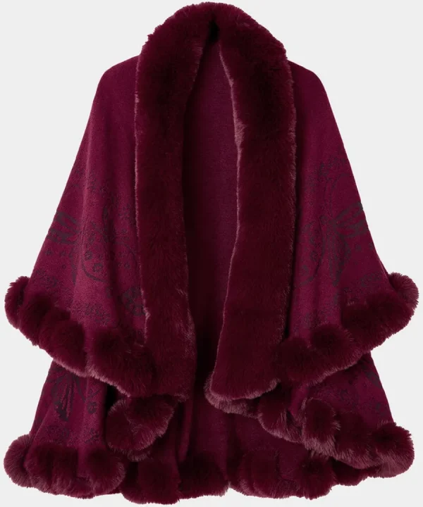 Cheap Joe Browns Wrapped In Elegance Faux Fur Wrap Red