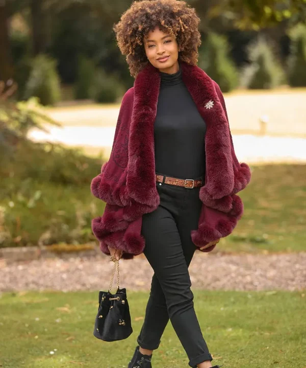 Cheap Joe Browns Wrapped In Elegance Faux Fur Wrap Red