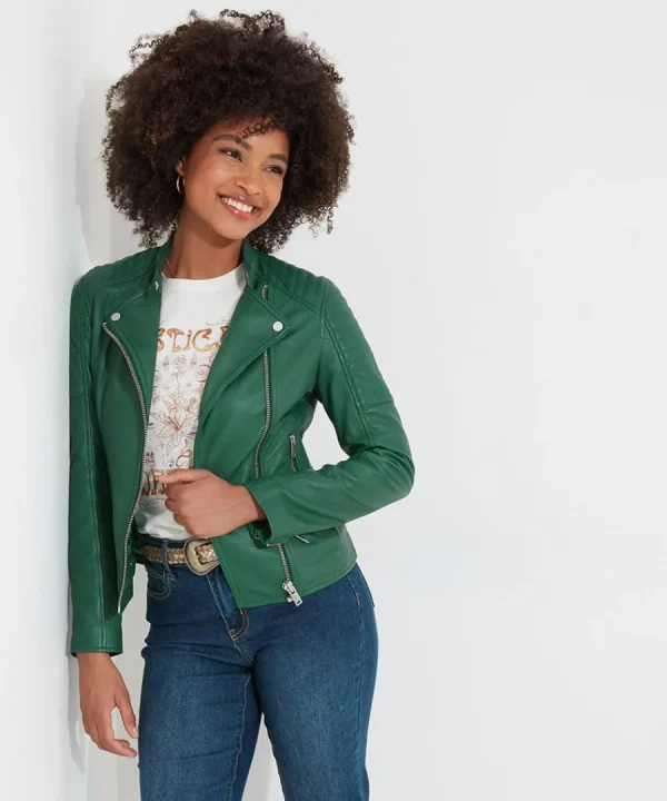 Clearance Joe Browns All In The Details Leather Jacket Green