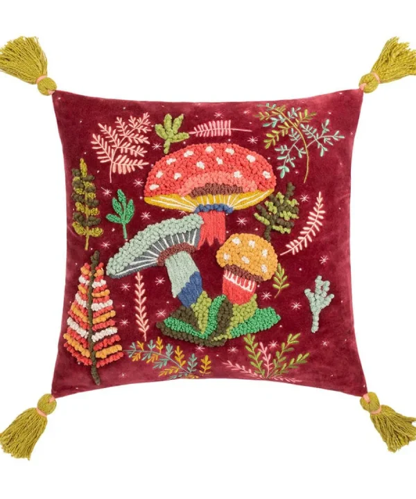 Best Joe Browns Autumnal Toadstool Tapestry Cushion Ruby