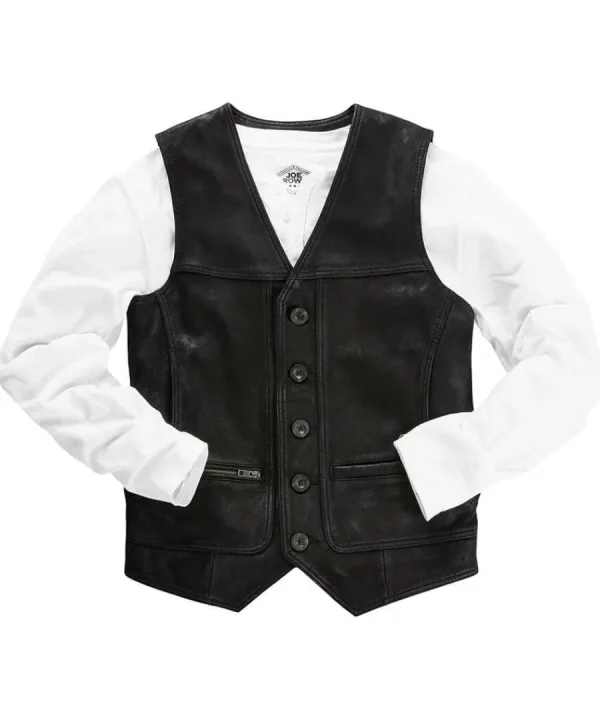 Sale Joe Browns Leather Waistcoat Black