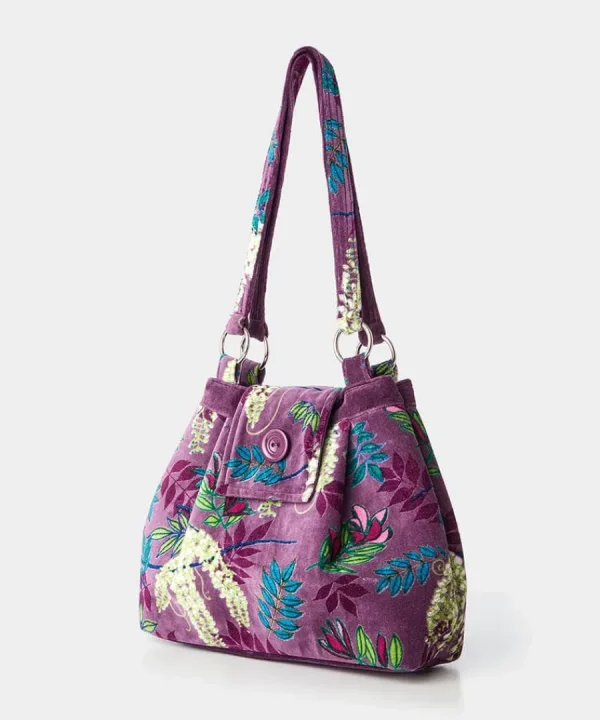 Clearance Joe Browns Botanical Mist Velvet Bag Purple