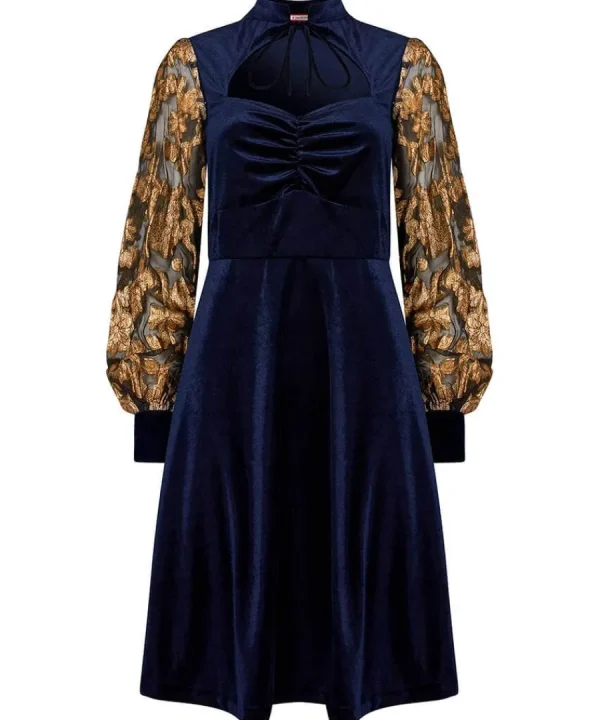 Cheap Joe Browns Celeste Stretch Velvet Dress Navy