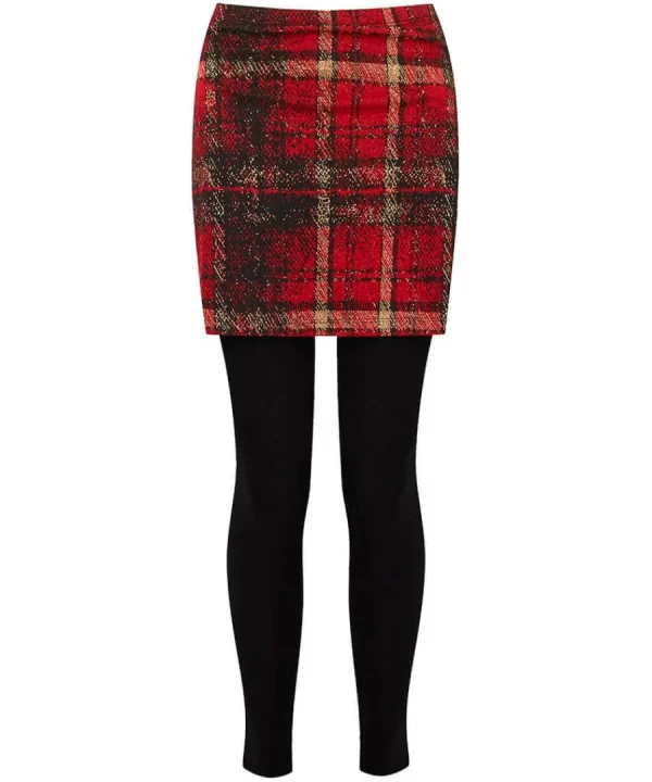 Outlet Joe Browns Charming Check Skirted Leggings Red