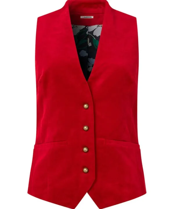 Shop Joe Browns Charming Velvet Waistcoat Red
