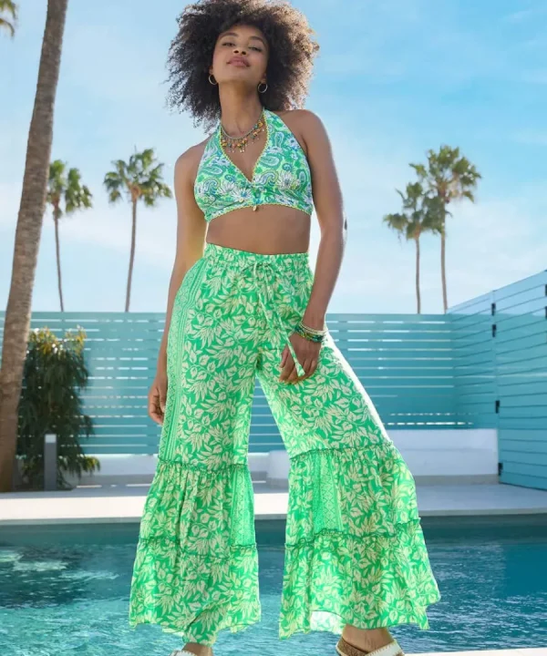 Shop Joe Browns Coconut Bay Bikini Top Green Multi