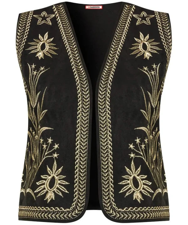 Shop Joe Browns Enchanting Embroidered Waistcoat Black