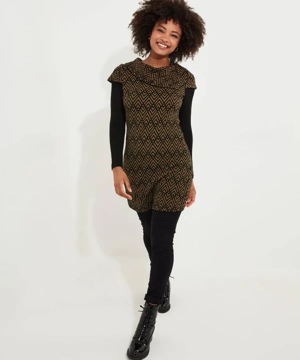 Cheap Joe Browns Geo Jacquard Layered Tunic Brown