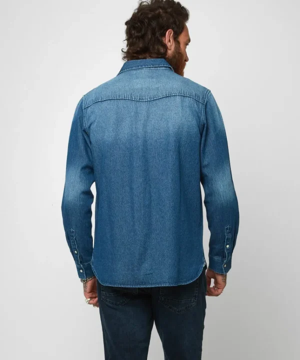 Cheap Joe Browns Loved And Lived In Denim Shirt Blue
