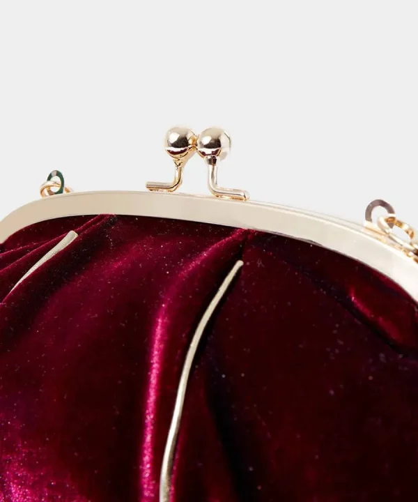 Fashion Joe Browns Midnight Hour Velvet Deco Bag Dark Red