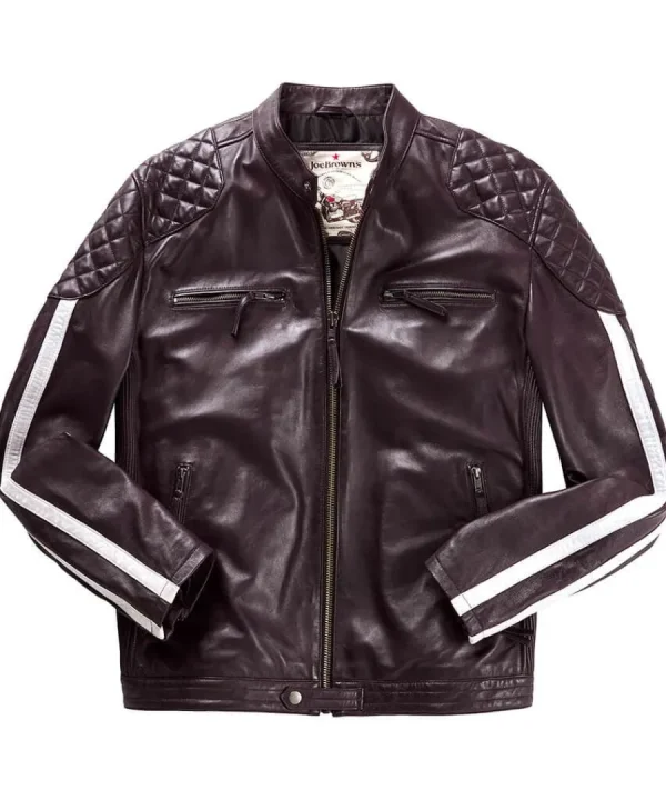 New Joe Browns Racer Leather Jacket Purple