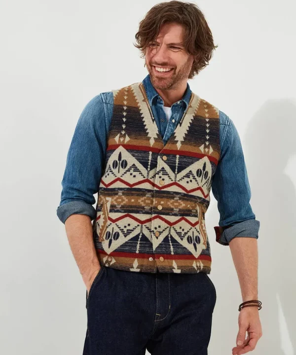Cheap Joe Browns Ready For Adventure Waistcoat Blue / Cream