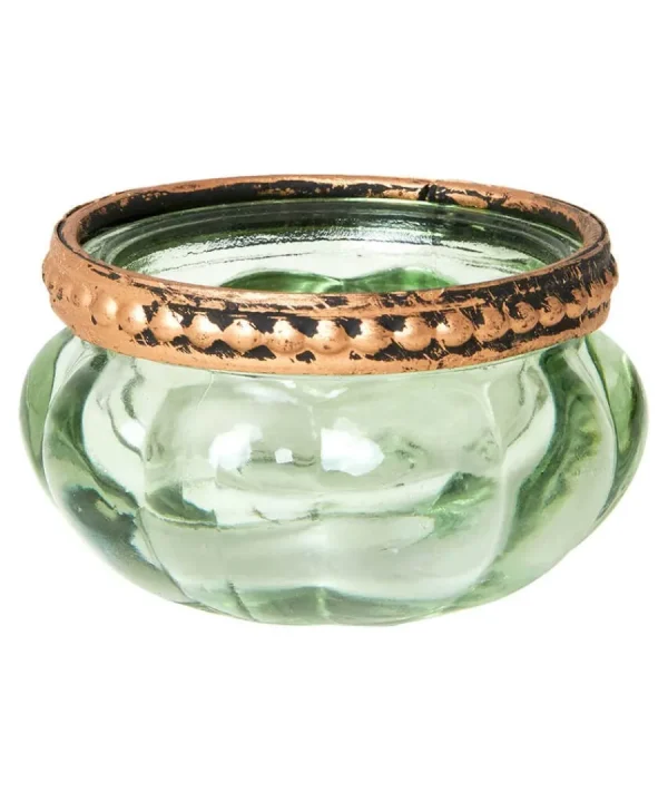 Best Joe Browns Set Of 4 Lambent Leaf Glass Tealight Holders Green