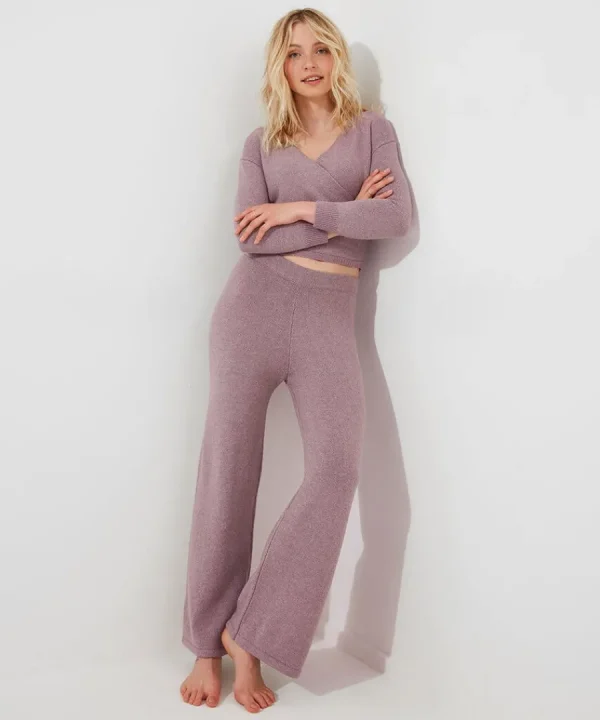Cheap Joe Browns Sloe Joes Wide Leg Knitted Trousers Purple