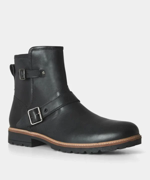 Cheap Joe Browns Snake Pass Leather Biker Boots Black / Tan