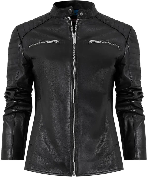 Flash Sale Joe Browns Victoria Zip Up Leather Biker Jacket Black